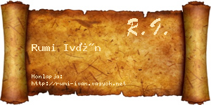 Rumi Iván névjegykártya