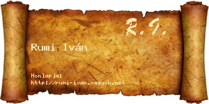 Rumi Iván névjegykártya